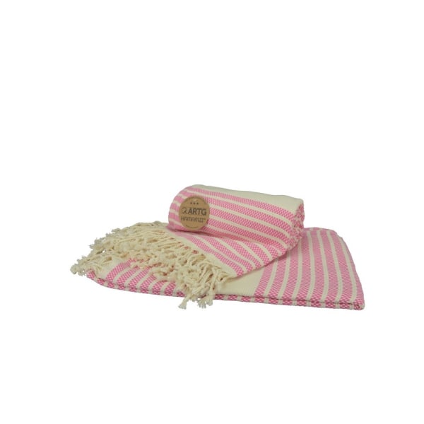A&R Handdukar Hamamzz Peshtemal Traditionell vävd handduk One Size P Pink/Cream One Size