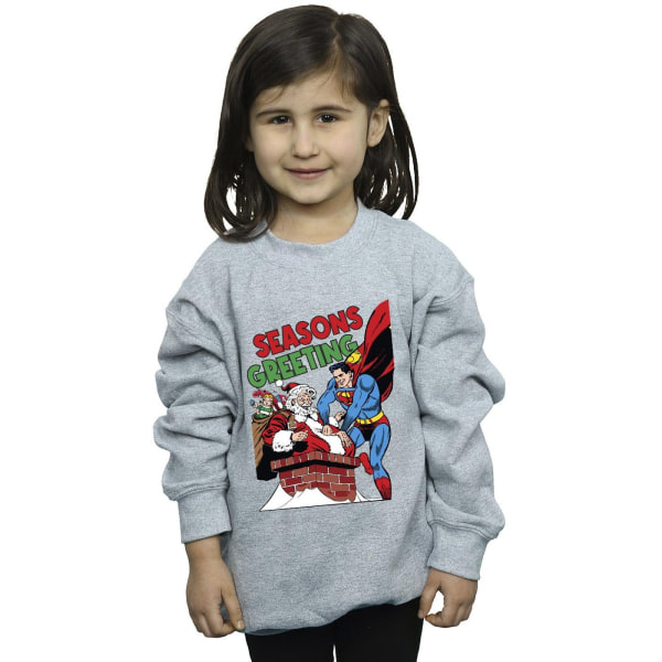 DC Comics Girls Superman Santa Comic Sweatshirt 3-4 år Sport Sports Grey 3-4 Years