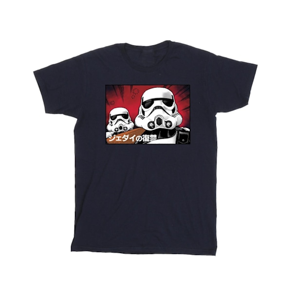 Star Wars Girls Stormtrooper Japansk Bomull T-shirt 12-13 År Navy Blue 12-13 Years