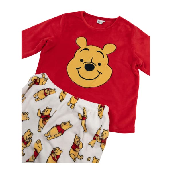 Nalle Puh Dam Långärmad Lång Pyjamas Set XXL Red/White XXL