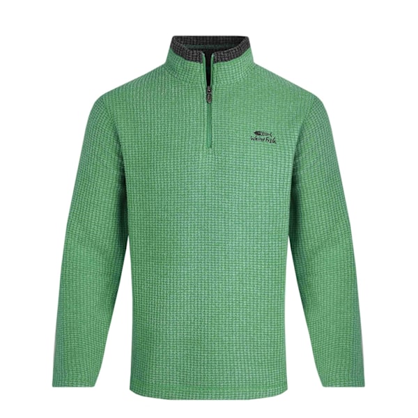 Weird Fish Newark Grid Eco-vänlig Fleecepullover med Kvartssnitt för Herr Dark Green M