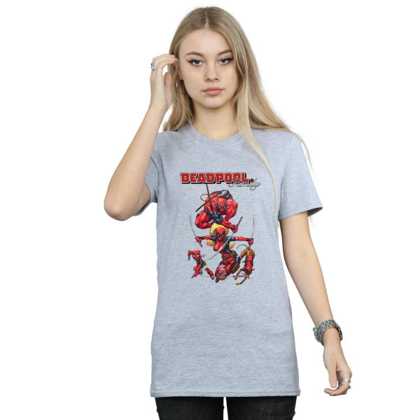 Marvel Womens/Ladies Deadpool Family Cotton Boyfriend T-Shirt S Sports Grey S