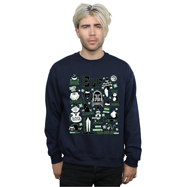 Elf Herr Infografisk Poster Sweatshirt M Marinblå Navy Blue M