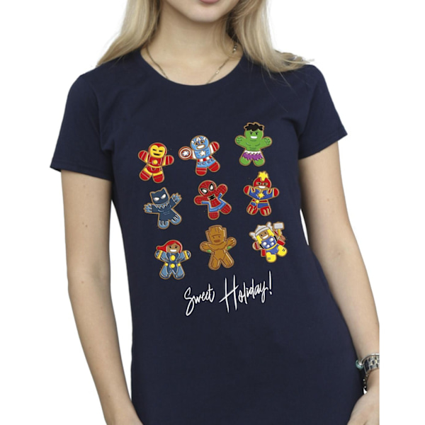 Marvel Womens/Ladies Gingerbread Avengers Bomull T-shirt M Marinblå Navy Blue M