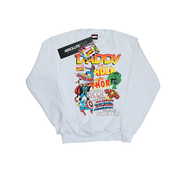 Marvel Herr Vår Pappa Superhjälte Sweatshirt 4XL Vit White 4XL