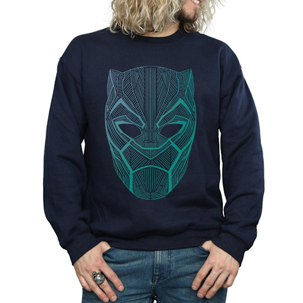 Marvel Herr Svart Panther Tribal Mask Sweatshirt XL Marinblå Navy Blue XL