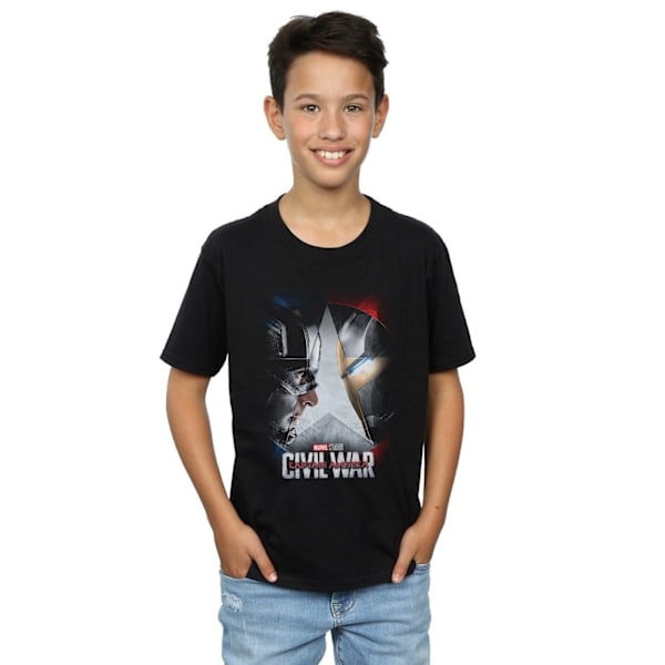 Marvel Studios Boys Captain America Civil War Poster T-Shirt 5- Black 5-6 Years