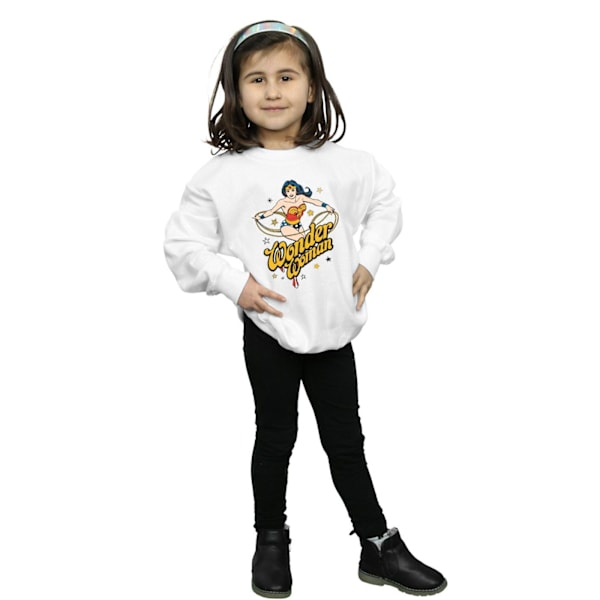 DC Comics Girls Wonder Woman Stars Sweatshirt 5-6 år Vit White 5-6 Years