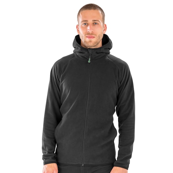 Result Äkta Återvunnen Herr Fleecejacka Med Luva XL Svart Black XL