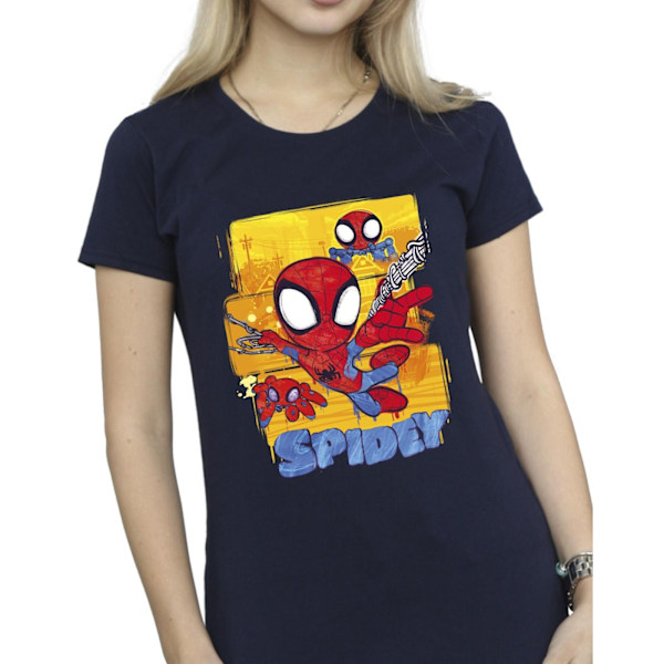 Marvel Dam/Kvinnor Spidey Och Hans Fantastiska Vänner Flygande Bomull Navy Blue M