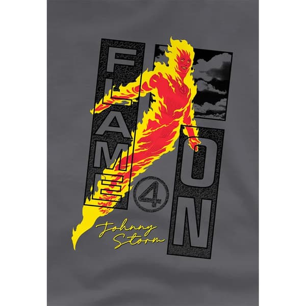Fantastic Four Unisex Vuxen Flame On Johnny Storm Trend Långärmad Light Graphite S