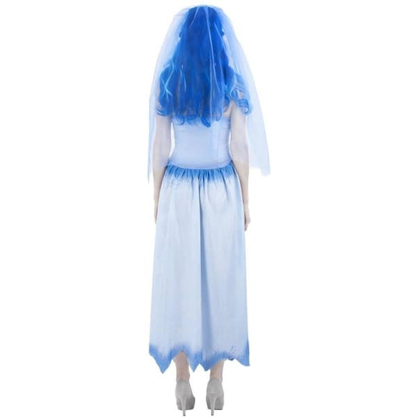 Corpse Bride Dam/Dam Emily Kostymset L Vit/Blå White/Blue L