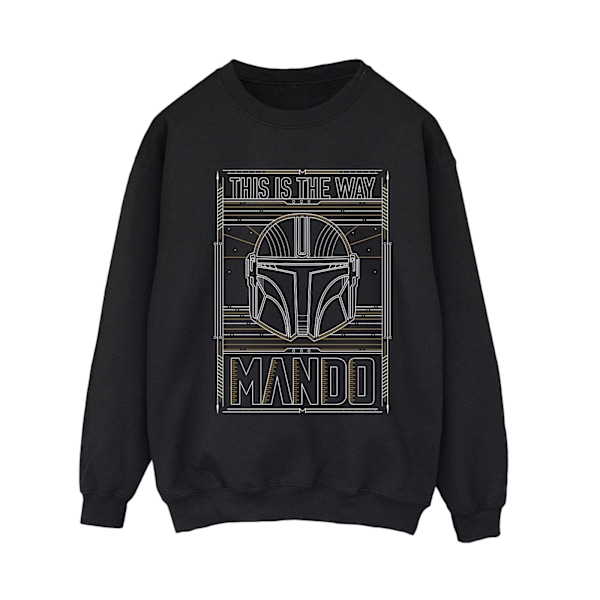 Star Wars Dam/Damer The Mandalorian The Way Outline Helm Sweatshirt Black M