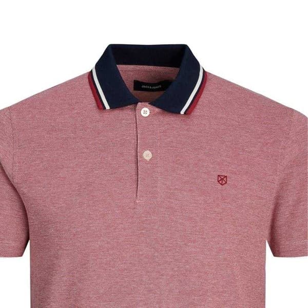 Jack And Jones Herr Regular Kortärmad Pikétröja S Rio Red Rio Red S
