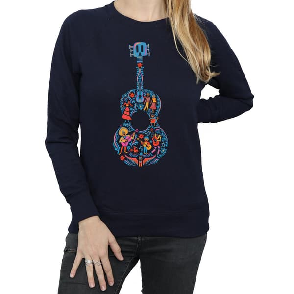 Disney Dam/Dam Coco Gitarr Mönstrad Tröja S Marinblå Navy Blue S