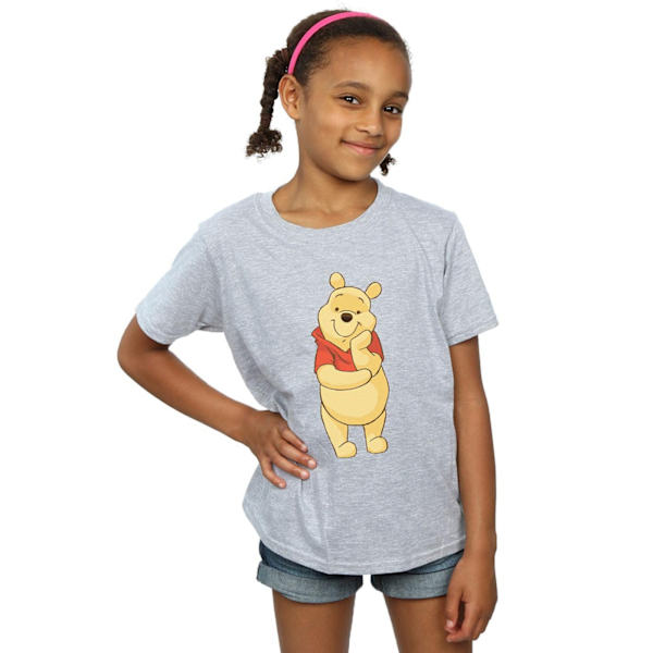 Disney Girls Winnie The Pooh Söt Bomull T-shirt 5-6 År Spor Sports Grey 5-6 Years