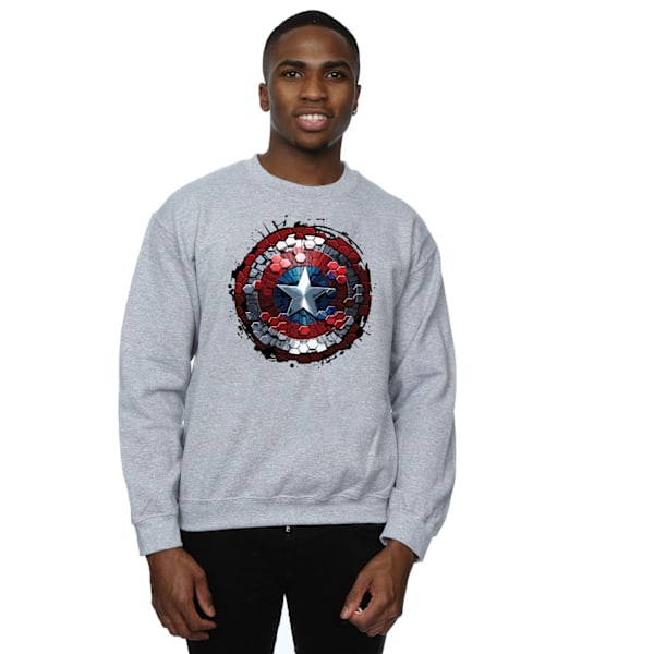 Marvel Herr Captain America Civil War Hex Shield Sweatshirt XXL Heather Grey XXL