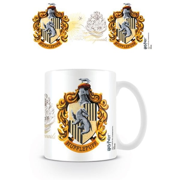 Harry Potter Hufflepuff Crest Mugg En Storlek Vit/Gul/Marinblå White/Yellow/Navy One Size