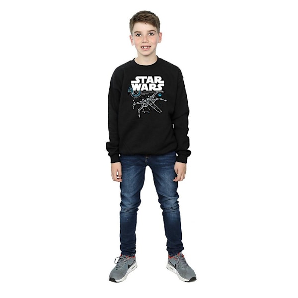 Star Wars: The Last Jedi Boys X-Wing Sweatshirt 7-8 år Svart Black 7-8 Years