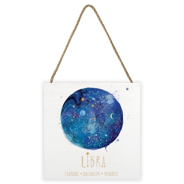 Summer Thornton Libra Träblock 20cm x 20cm x 2.7cm Vit/Blå White/Blue 20cm x 20cm x 2.7cm