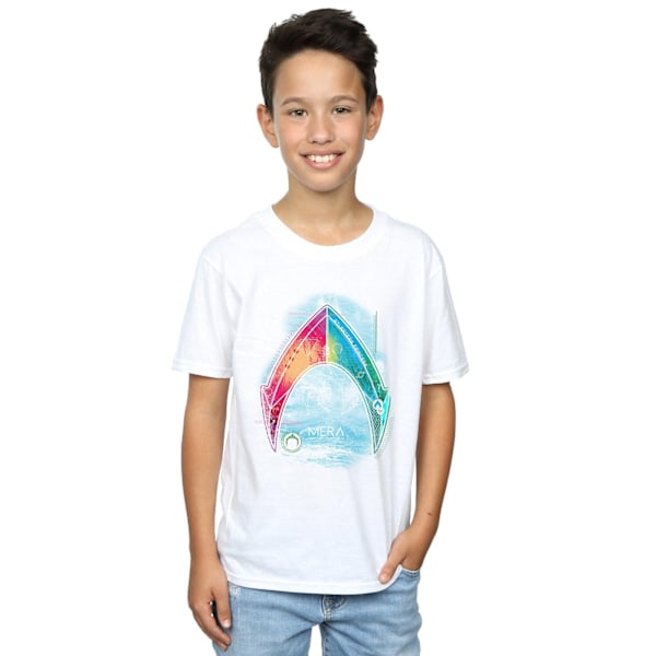 DC Comics Boys Aquaman Mera Logo T-Shirt 7-8 år Vit White 7-8 Years