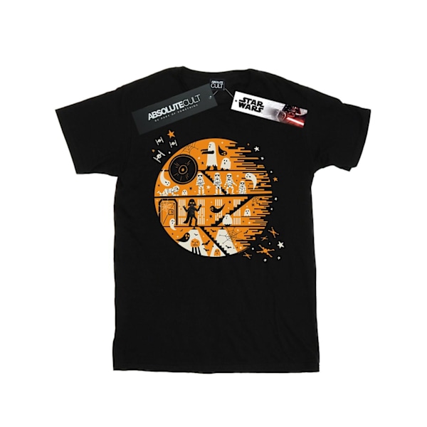 Star Wars Girls Spooky Death Star Bomull T-shirt 9-11 år Bla Black 9-11 Years