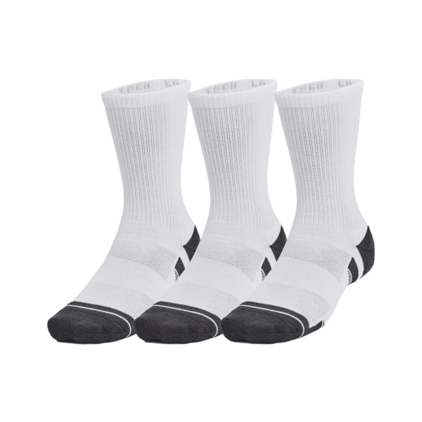 Under Armour Unisex Adult Performance Tech Crew Socks (3-pack) White XL