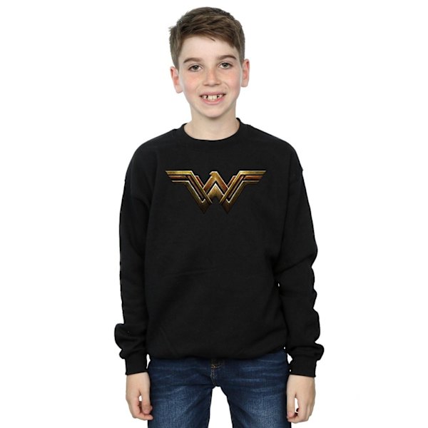 DC Comics Boys Justice League Movie Wonder Woman Emblem Sweatshirt Black 5-6 Years