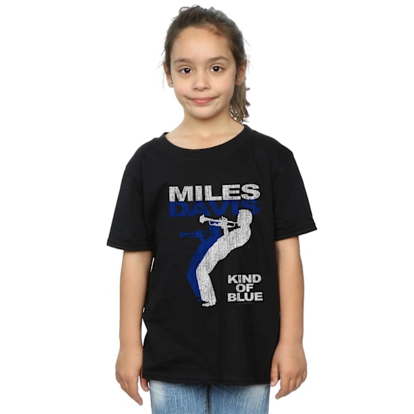 Miles Davis Girls Kind Of Blue Distressed Cotton T-Shirt 12-13 Black 12-13 Years