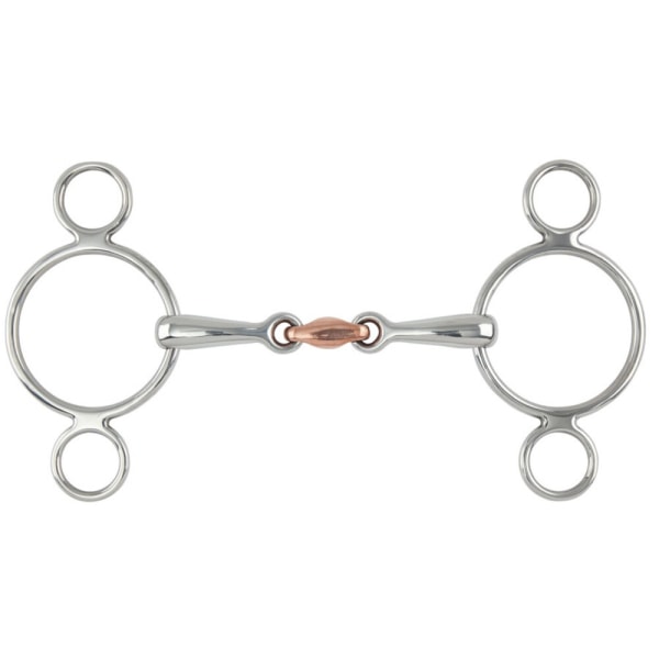 Shires koppartablett Häst 2 Ring Gag Bit 5.5in Metallic Silve Metallic Silver 5.5in