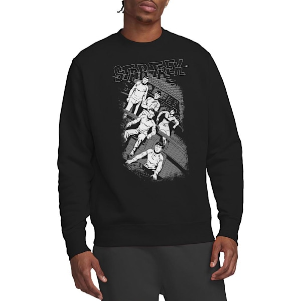 Star Trek Unisex Vuxen Tilted Bridge Retro Sweatshirt L Svart Black L