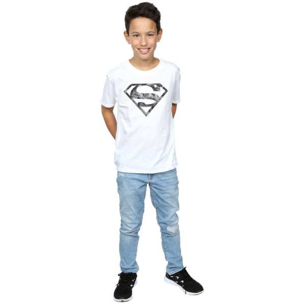 DC Comics Boys Superman Marble Logo T-shirt 9-11 år Vit White 9-11 Years