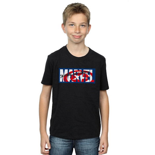 Marvel Comics Boys Sentinel Of Liberty Logo T-Shirt 3-4 år B Black 3-4 Years