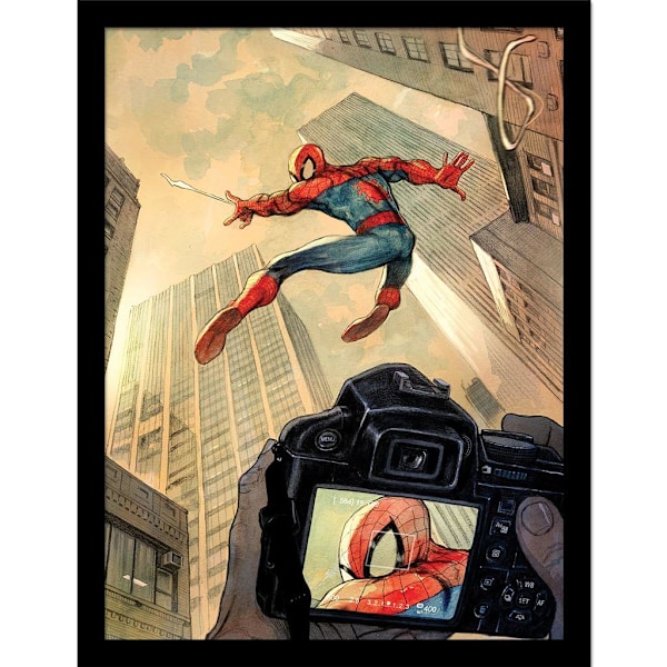 Spider-Man Daily Bugle inramad affisch 40cm x 30cm Flerfärgad Multicoloured 40cm x 30cm