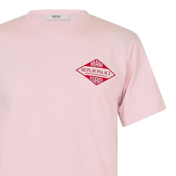 Replay Herr T-shirt L Rosa Pink L