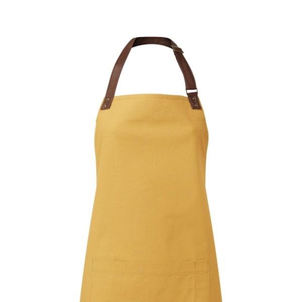 Premier Unisex Vuxen Annex Oxford Faux Läder Haklapp Full Förkläde Mustard One Size