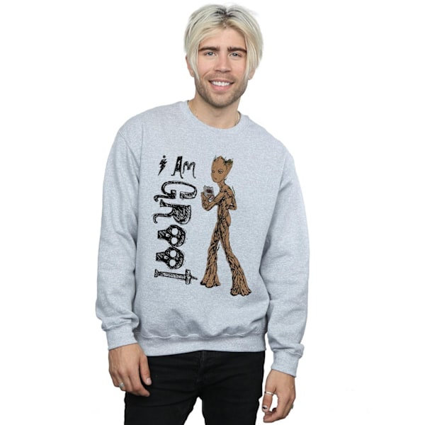 Marvel Mens Avengers Infinity War I Am Teenage Groot Sweatshirt Sports Grey S