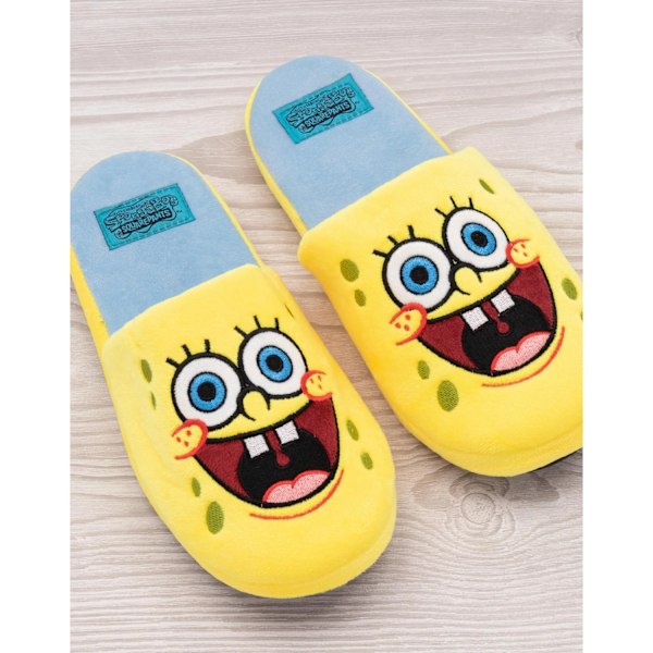 SpongeBob SquarePants Unisex Vuxen Kontrasttofflor 3 UK-4 UK Yellow/Blue 3 UK-4 UK