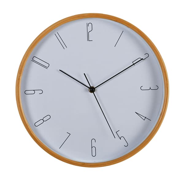 Hometime Bambu Väggklocka 32cm - Vit One Size Ek Oak One Size