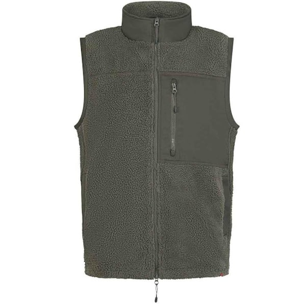 Front Row Unisex Vuxen Sherpa Återvunnen Väst XL Mörk Oliv Dark Olive XL