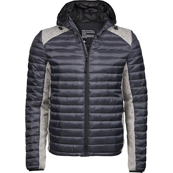 Tee Jays Herr Crossover Huvtröja Vadderad Friluftsjacka L Space Gr Space Grey/Grey Melange L