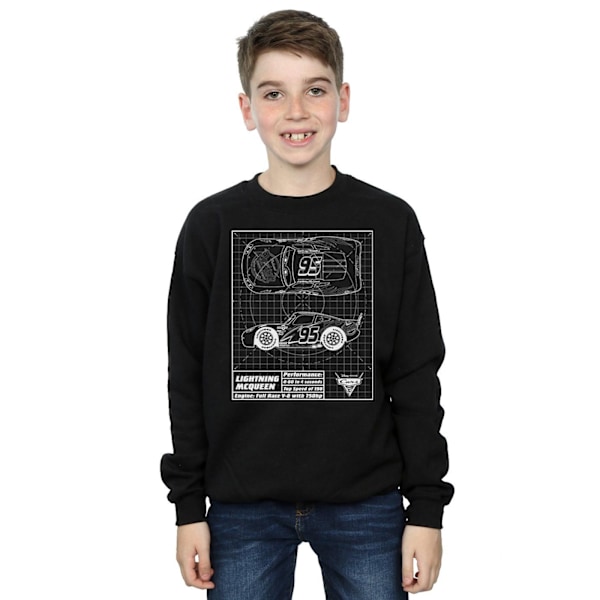 Bilar Pojkar Blixten McQueen Ritning Sweatshirt 3-4 År Svart Black 3-4 Years