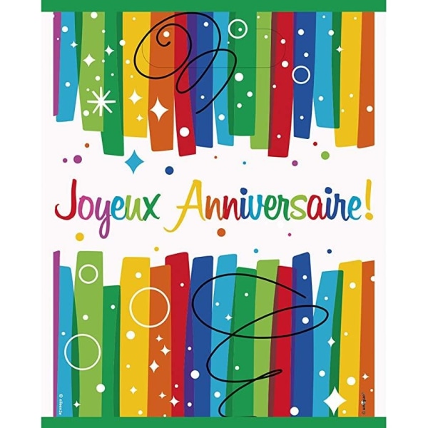 Unika Party Joyeux Anniversaire Rainbow Ribbons Partyväskor (Pa Multicoloured One Size