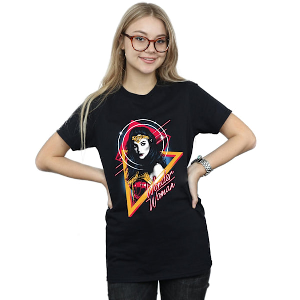 DC Comics Dam/Kvinnor Wonder Woman 84 Diana 80-talets Triangel Bomull Boyfriend T-shirt Black 5XL