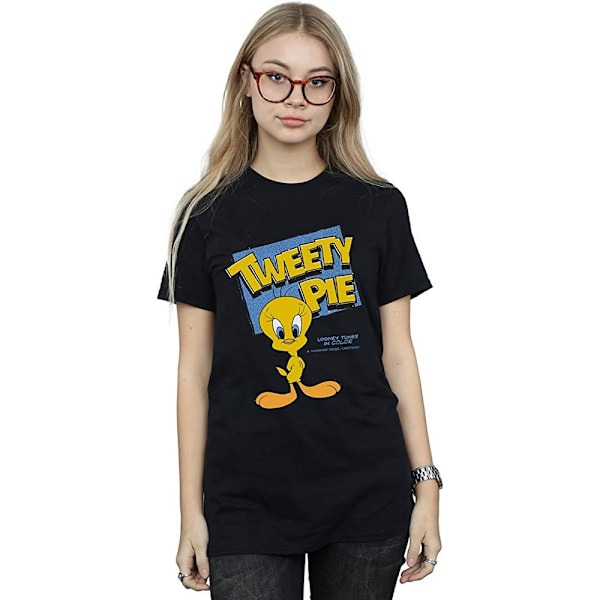 Looney Tunes Dam/Damer Tweety Bomull Boyfriend T-shirt M Svart Black M