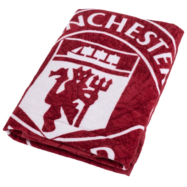 Manchester United FC Identity Crest Strandhandduk En Storlek Röd/Vit Red/White/Black One Size