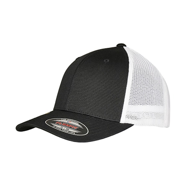 Flexfit Unisex Adult Mesh Recycled Trucker Cap One Size Black/W Black/White One Size