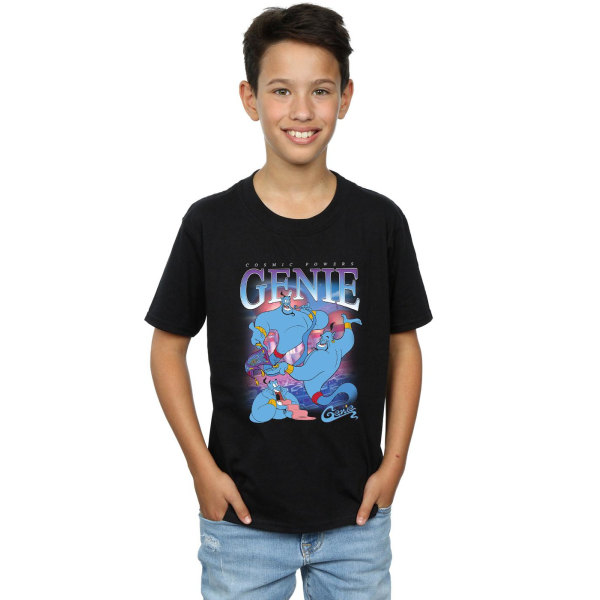 Aladdin Boys Genie Montage bomull T-shirt 5-6 år Svart Black 5-6 Years