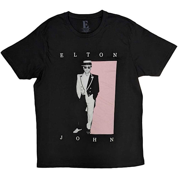 Elton John Unisex Vuxen Tux Foto Bomull T-shirt M Svart Black M