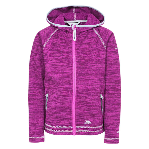 Trespass Goodness Full Zip Hooded Fleecejacka för Flickor Purple Orchid Marl 2-3 Years